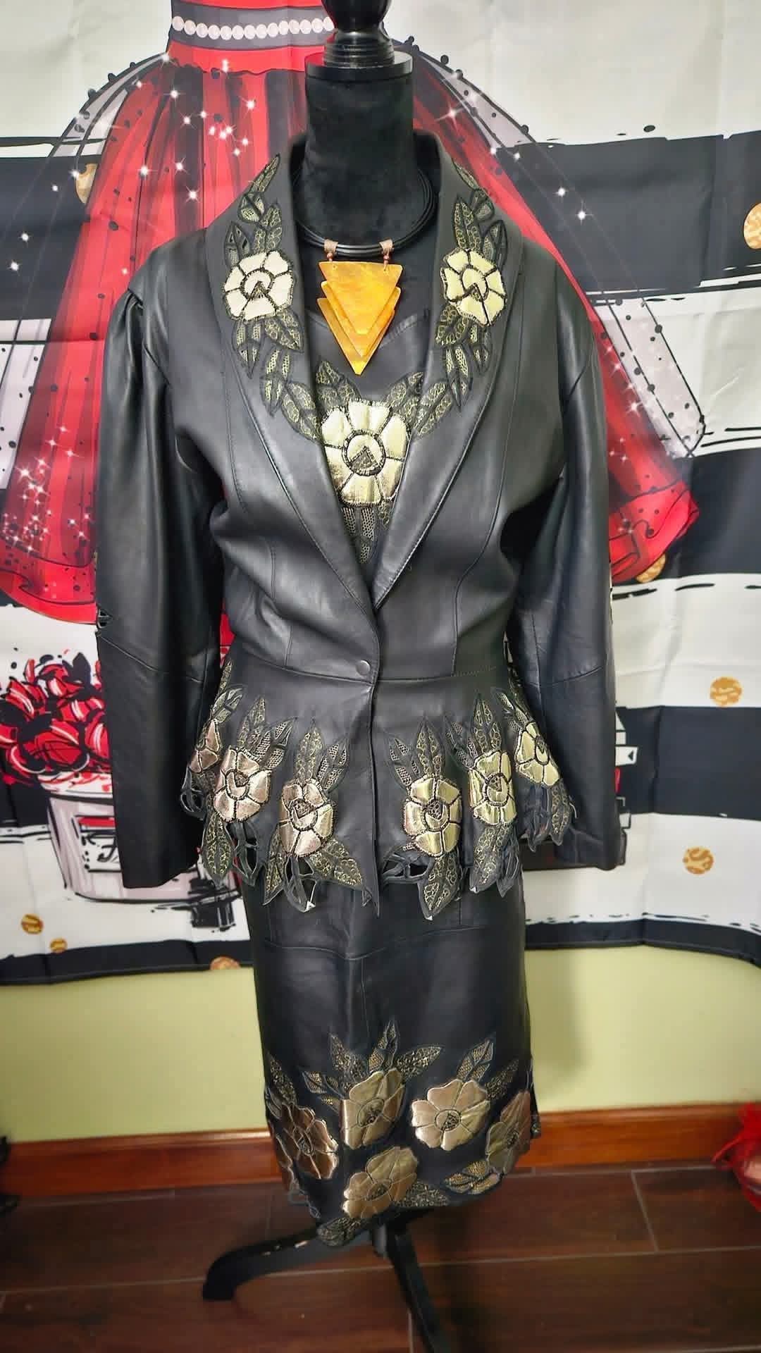 Vintage Three (3) Piece Leather Suit