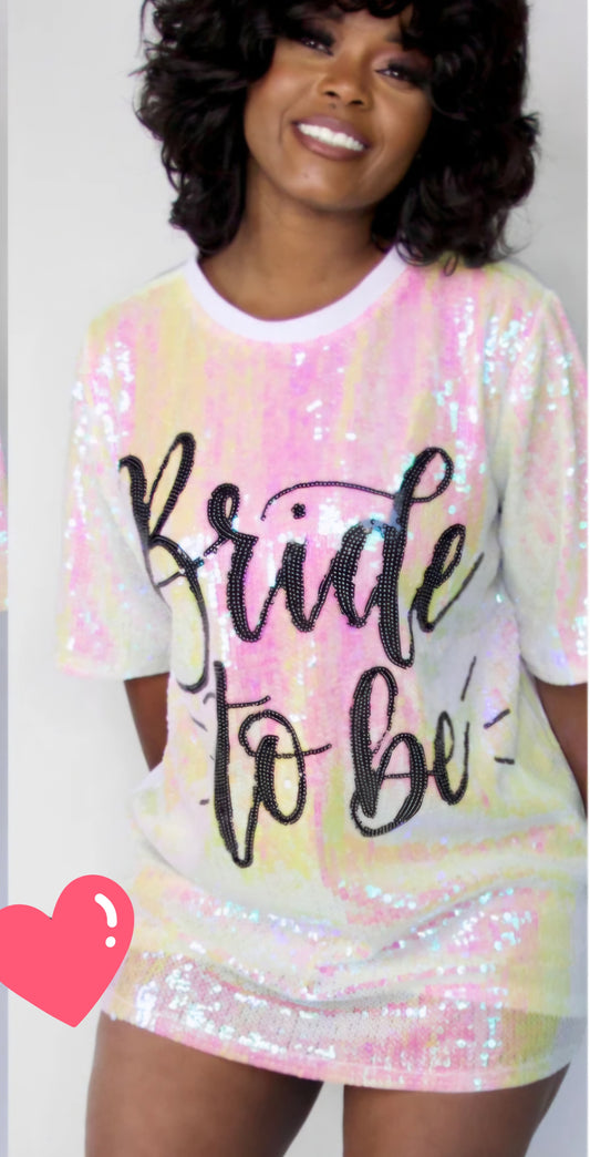 Unbranded "Bride to Be" Sequin Dress Size XL / 1X