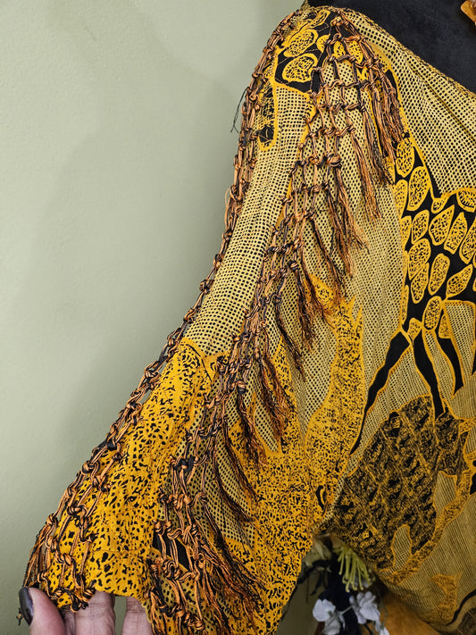 Black Magic Mustard and Black African Duster One Size