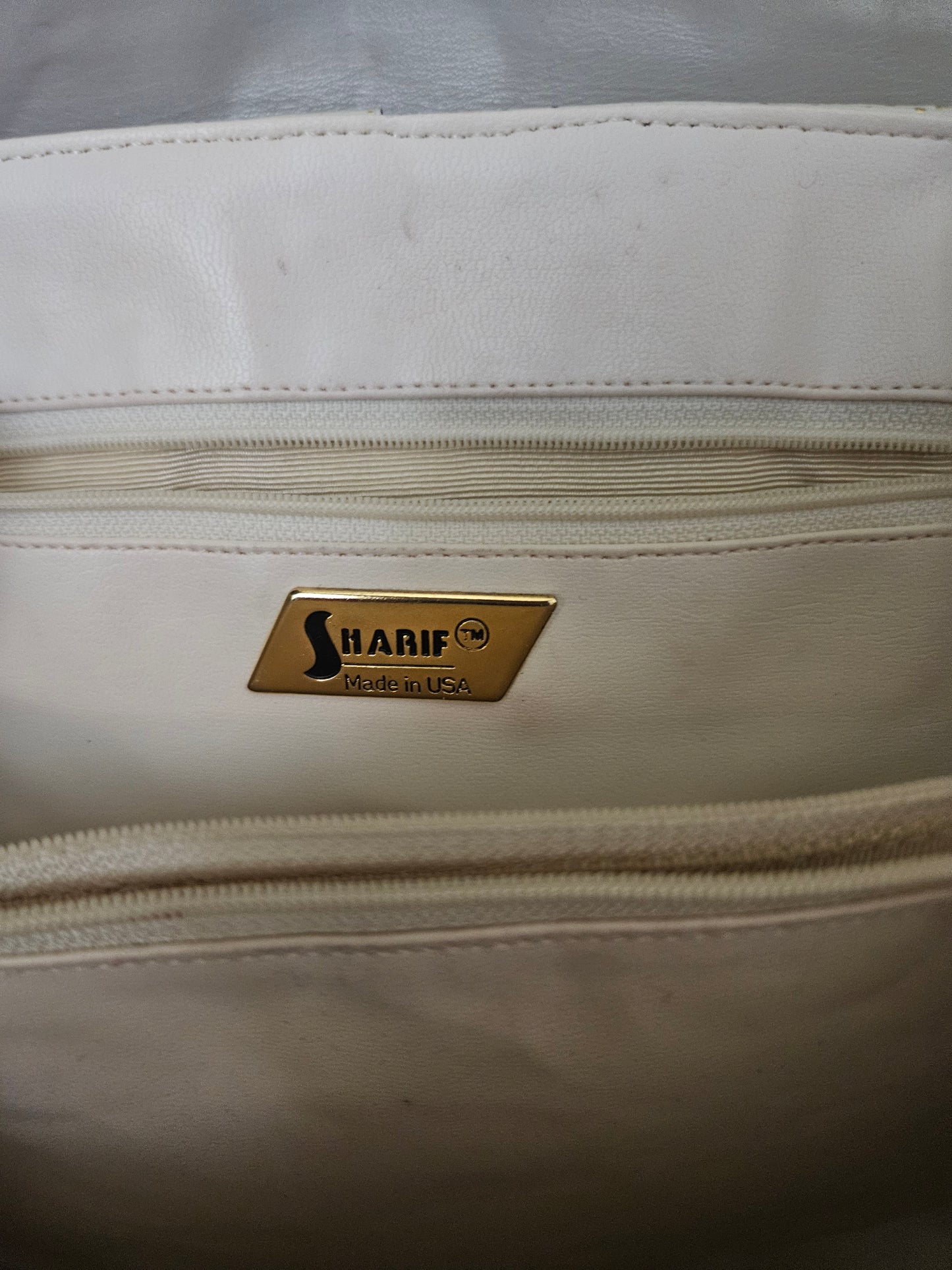 Sharif Beige and Cream Vintage Bag