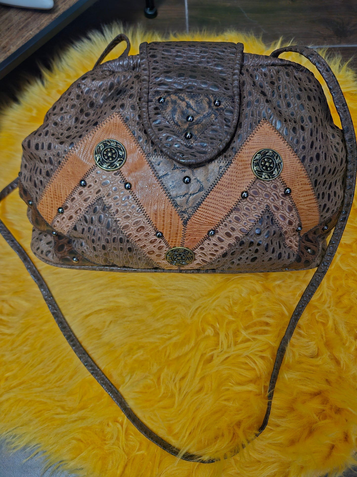 Brown and Burnt Orange Vintage Purse