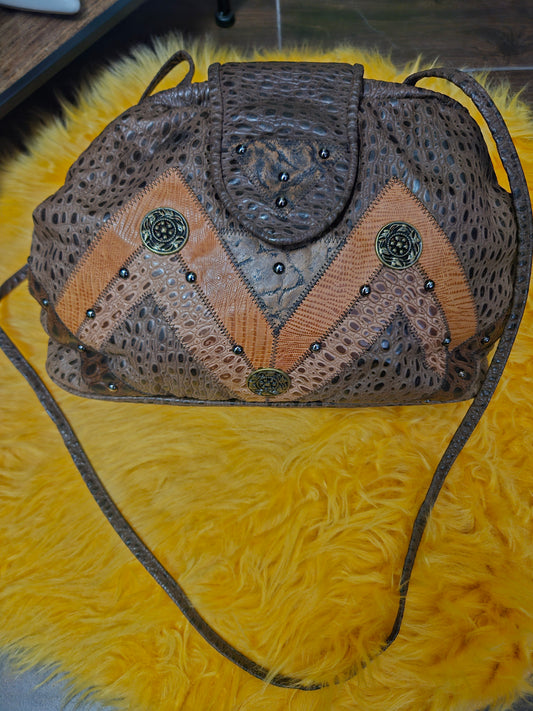 Brown and Burnt Orange Vintage Purse