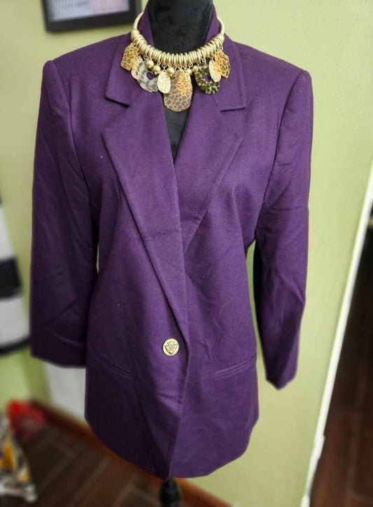 Sag Harbor Purple Wool Blazer Size 14