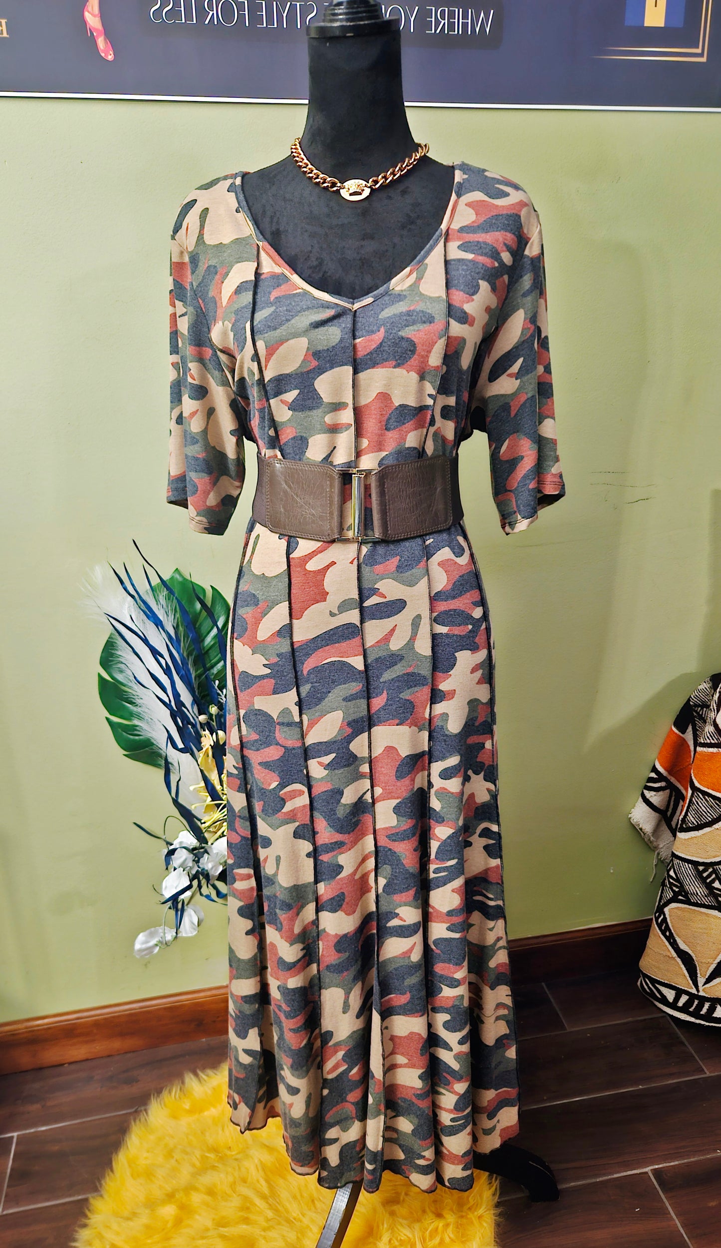 Ashley Stewart Camo Dress Size 18/20
