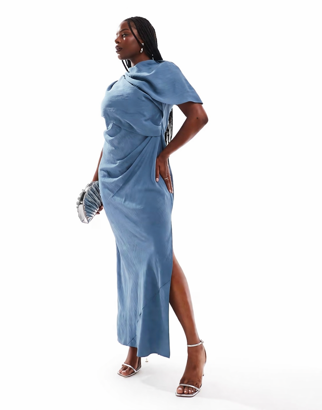 ASOS Designs Curve Slate Blue Maxi Dress Size 16