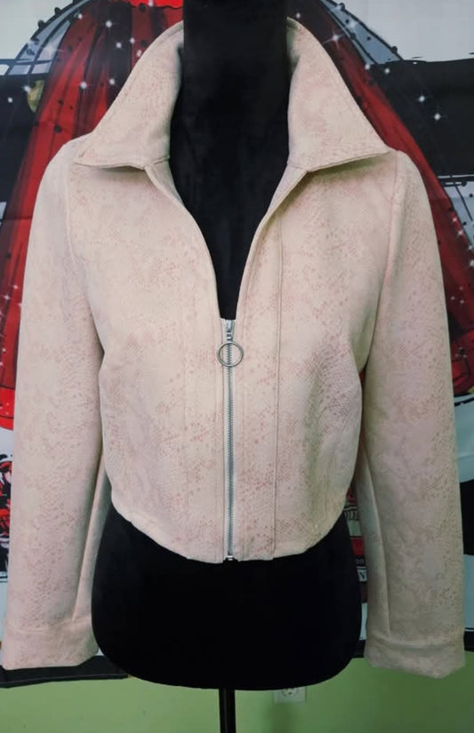 NWT Le Lis Pink Snakeskin Print Jacket Size Large