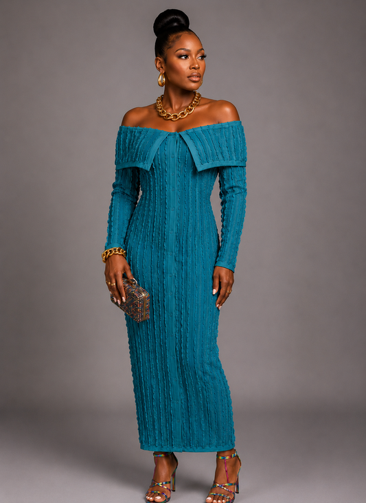 Turquoise Ruffled Button Down Maxi Dress Size XXL