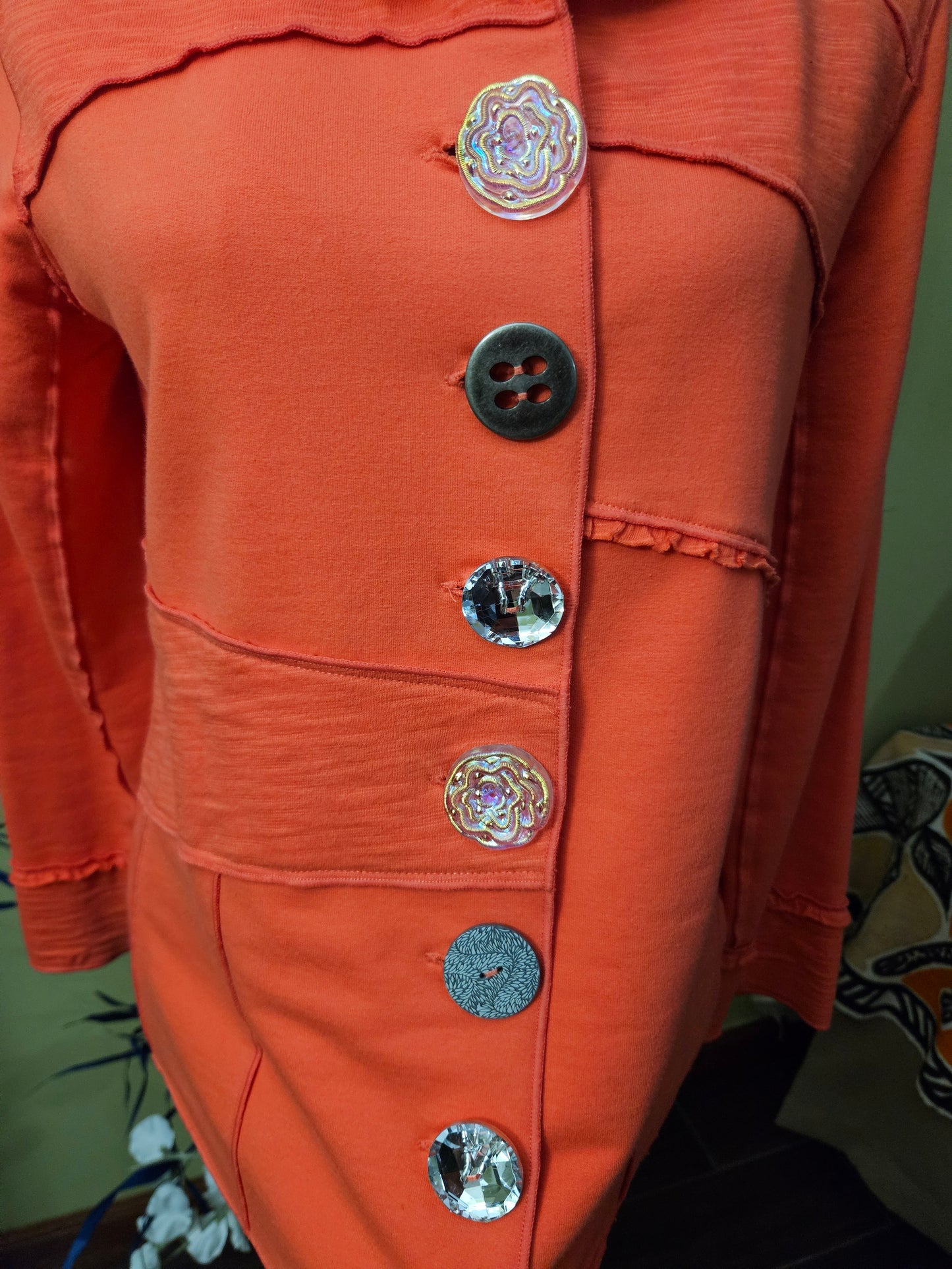 Neon Buddah Orange Jacket Size Small