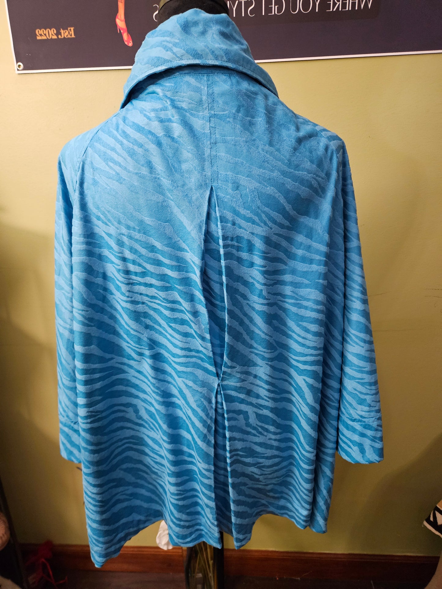 Berek Turquoise Animal Jacket Size XL