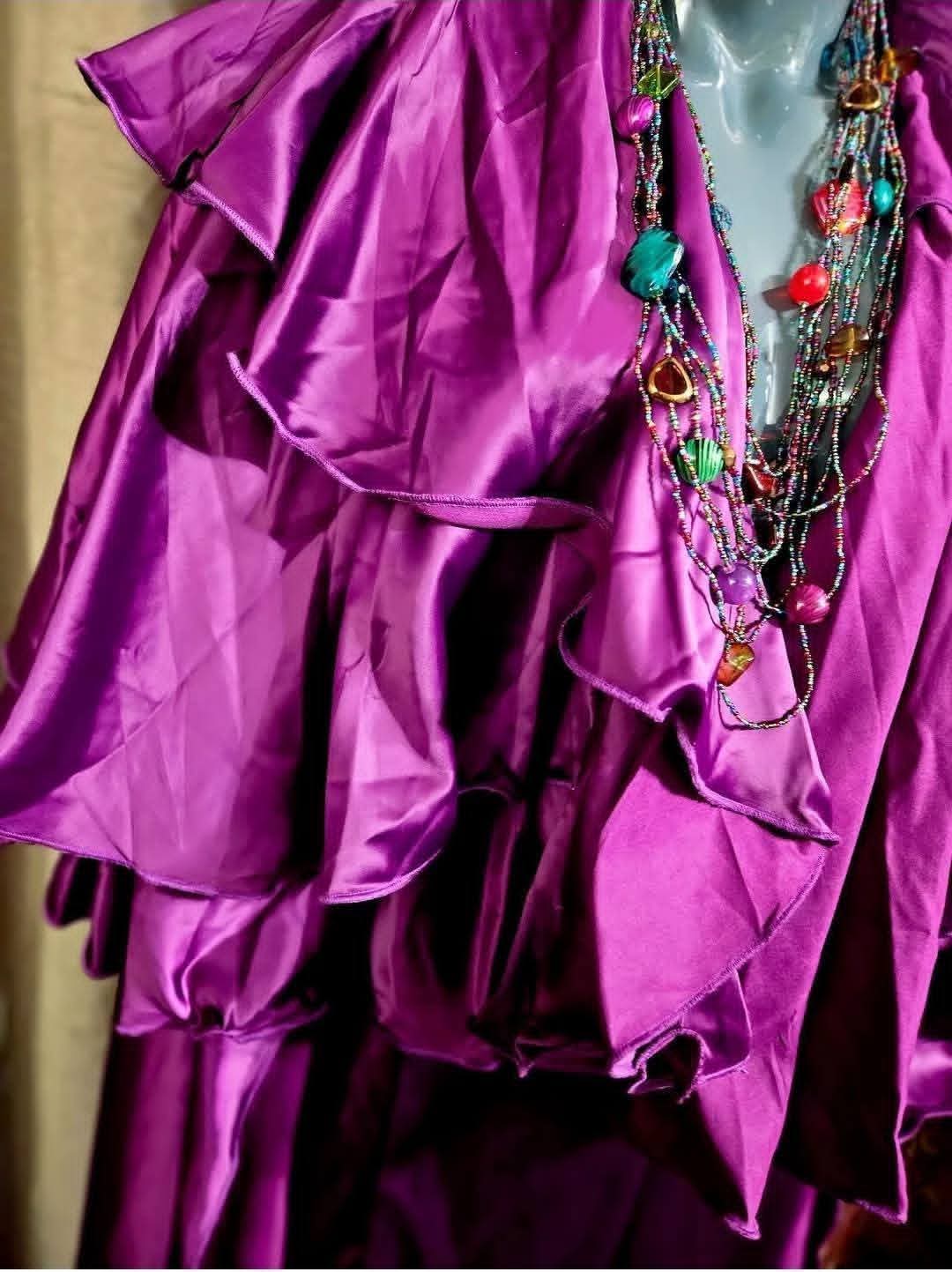 NWT Xpluswear Purple Pant Set with Ruffled Cape Duster Size 4X