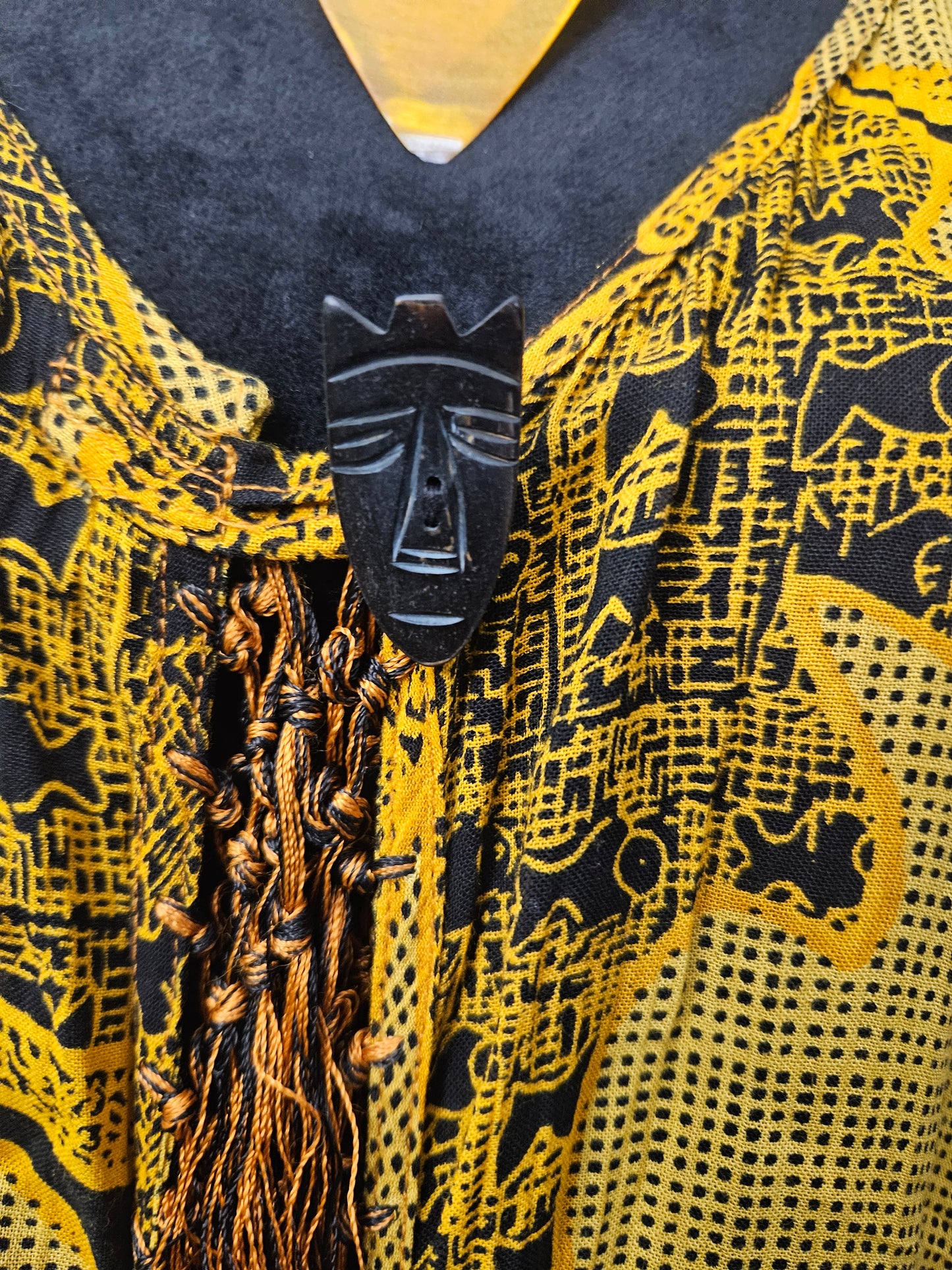 Black Magic Mustard and Black African Duster One Size