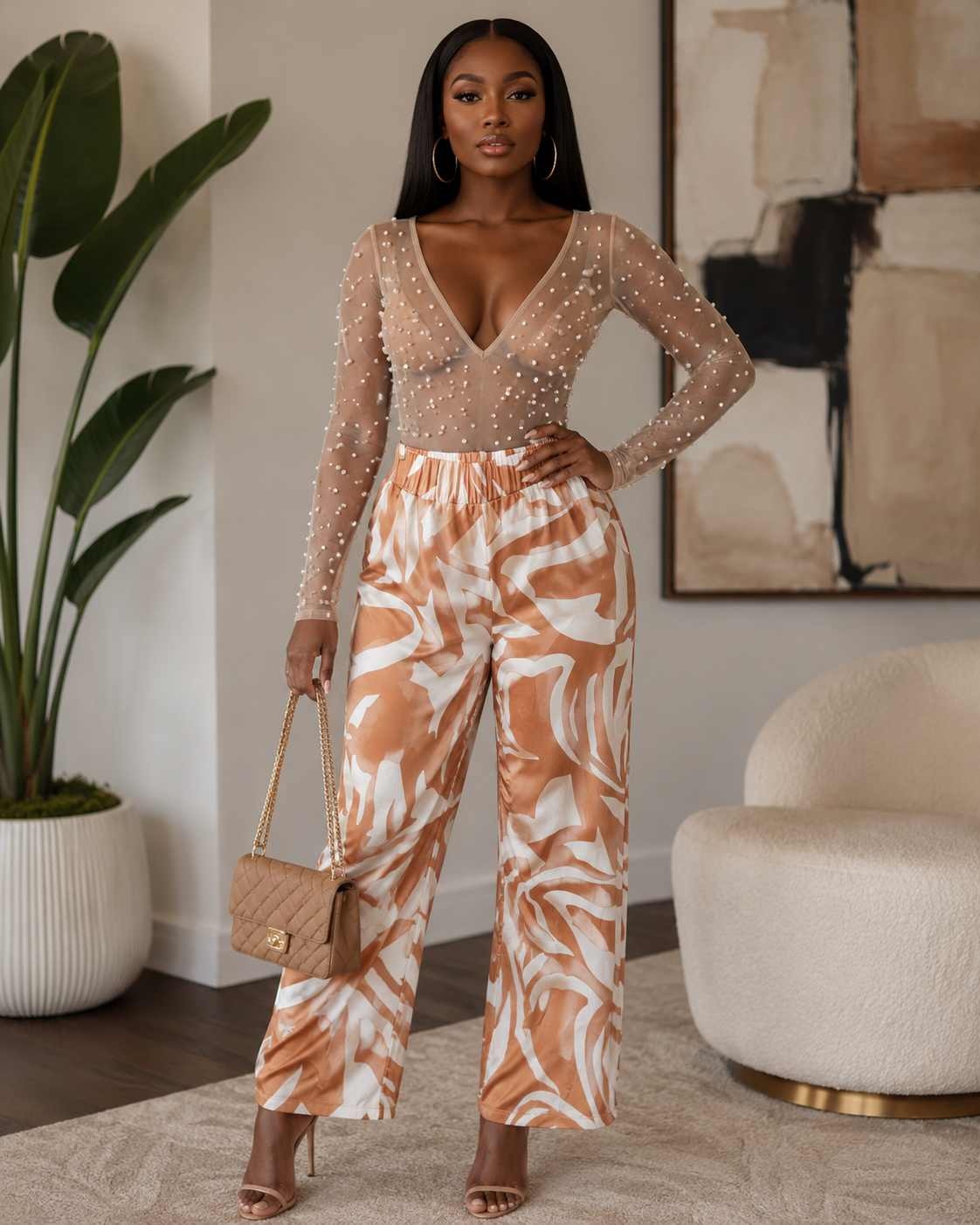 NWT Gabrielle Union Brown/White Size Medium