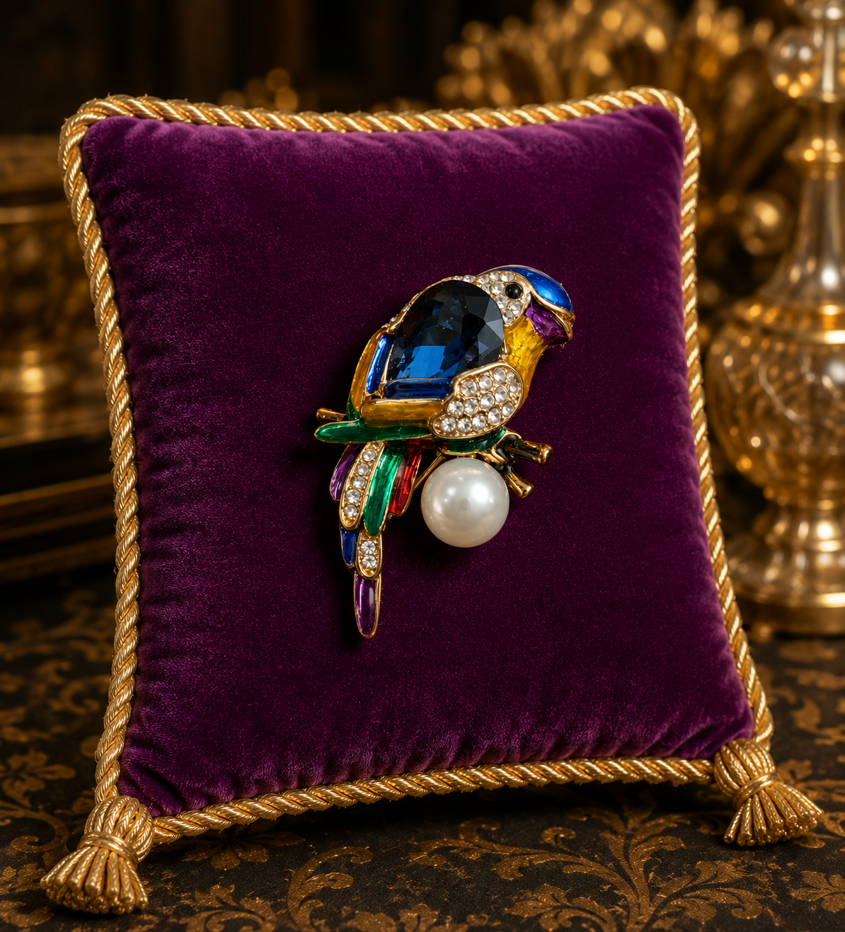 Elegant Blinged Bird Brooch