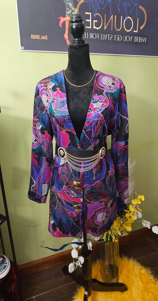 Lady Carol Purple Vintage Blazer Size Medium