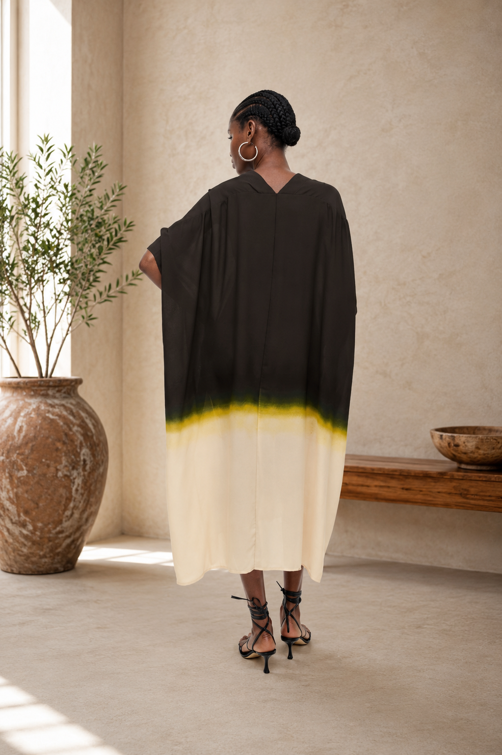 NWT H&M Olive & Cream Sheer Dress Size XL/XXL