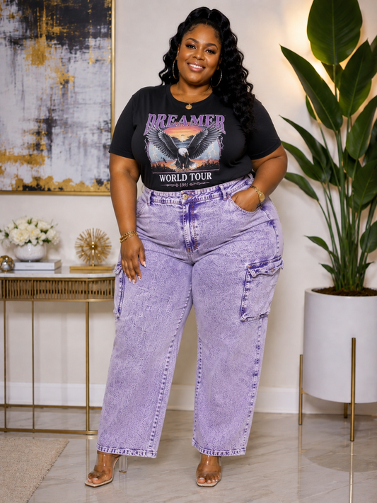 Ashley Stewart Acid Denim Pant Size 24