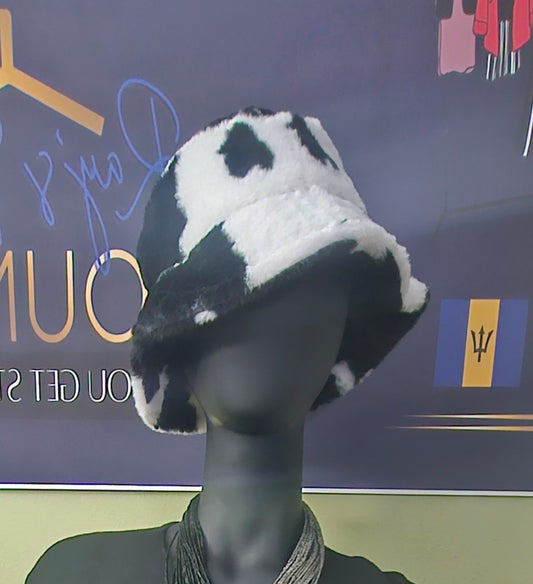 Black and White Cow Print Bucket Hat