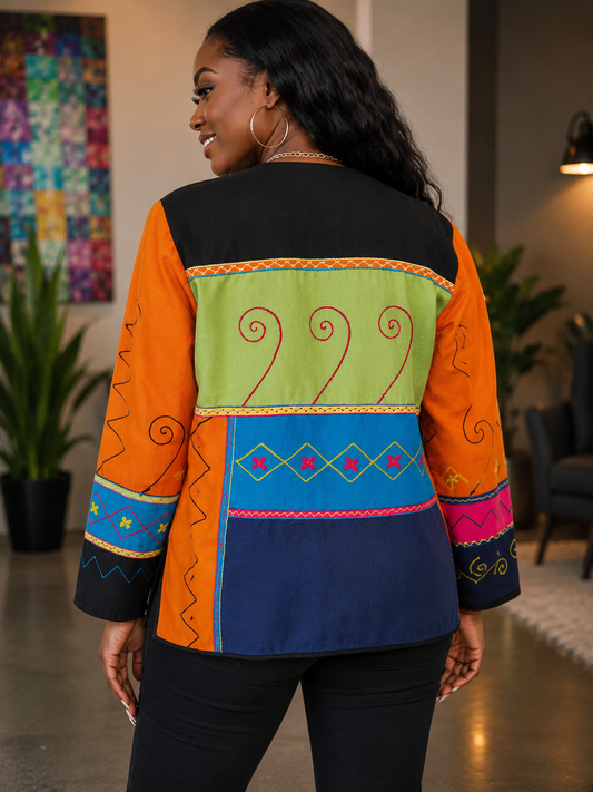 Indigo Moon Vintage Embroidered Jacket Size Large