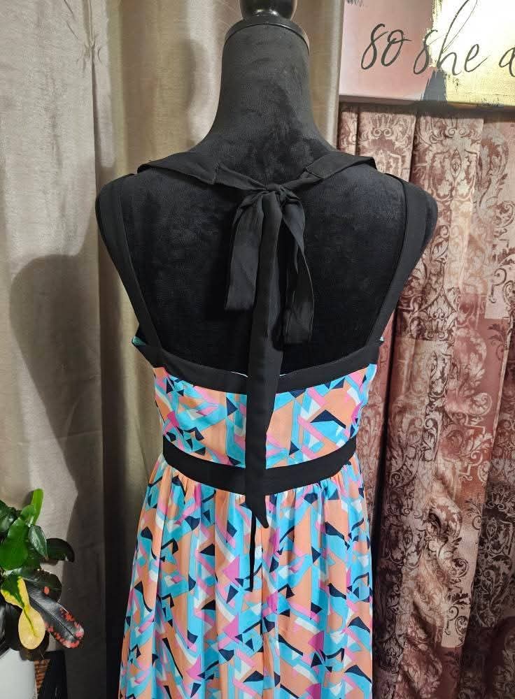 Fable Mixed Print & Black Maxi Dress Size Medium