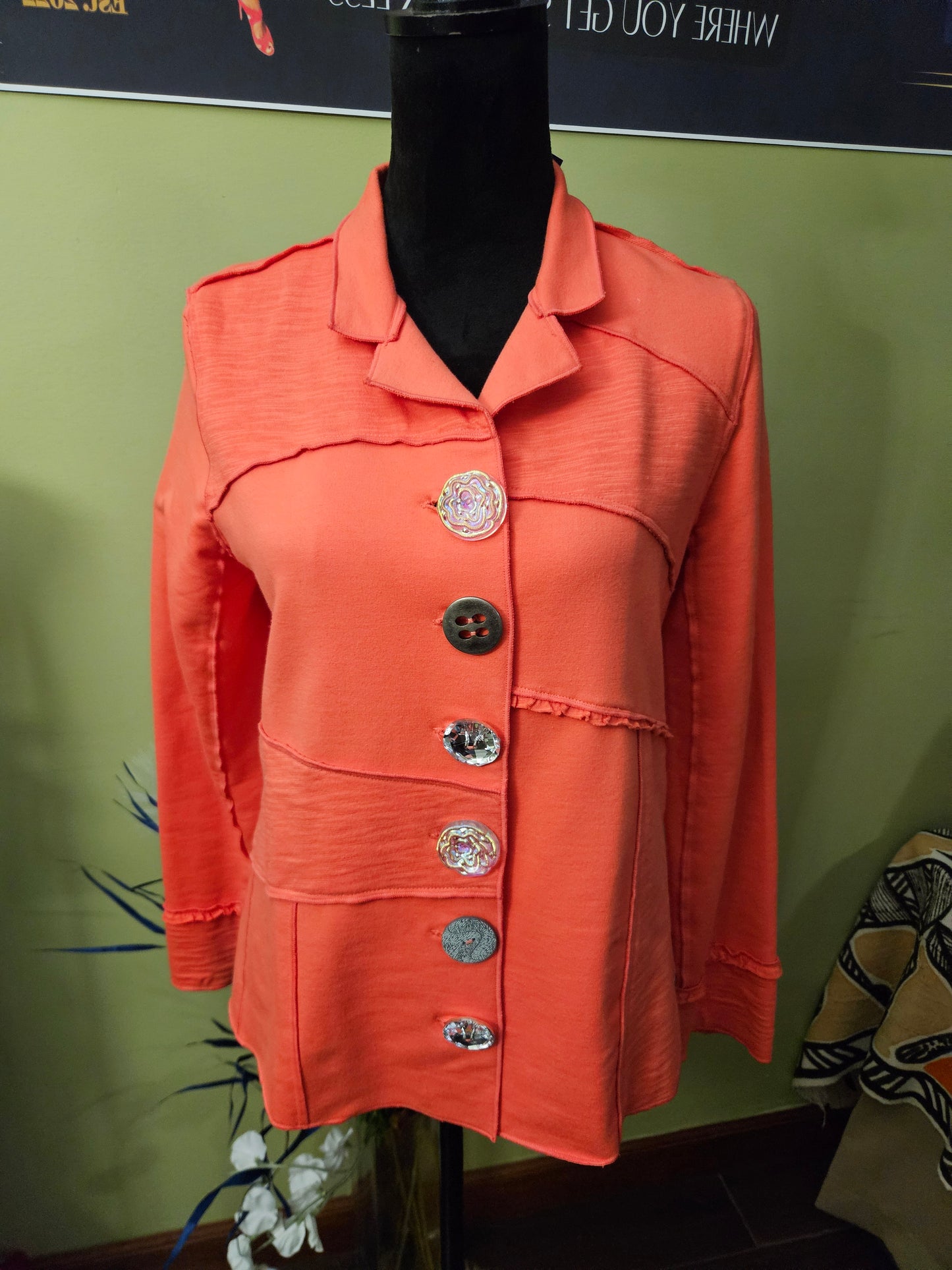 Neon Buddah Orange Jacket Size Small