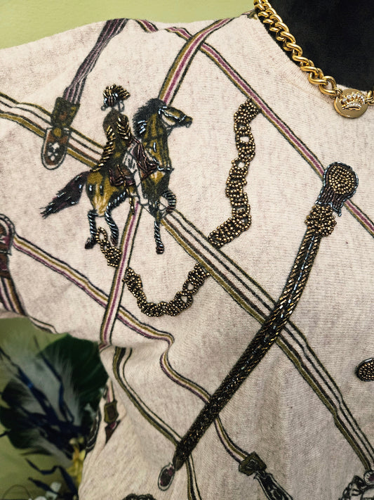 Eminent Lambswool Equestrian Vintage Sweater Size Medium