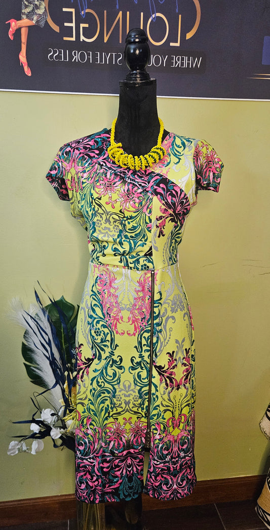 Elegance Miss Lime and Pink Dress size M/Slim Large