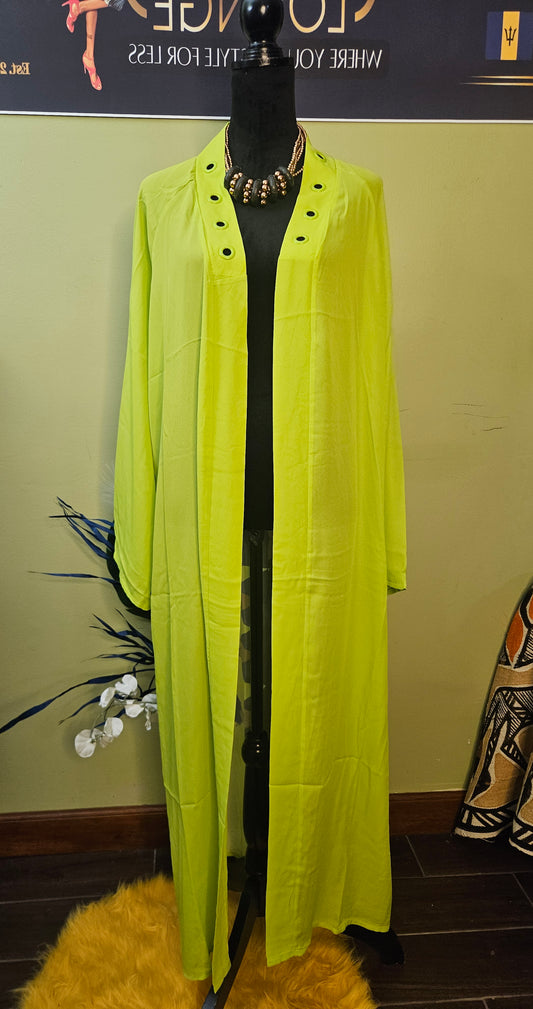 NWT Lime Green Tribal Duster Size up to 4XL