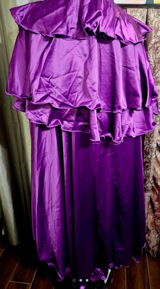 NWT Xpluswear Purple Pant Set with Ruffled Cape Duster Size 4X