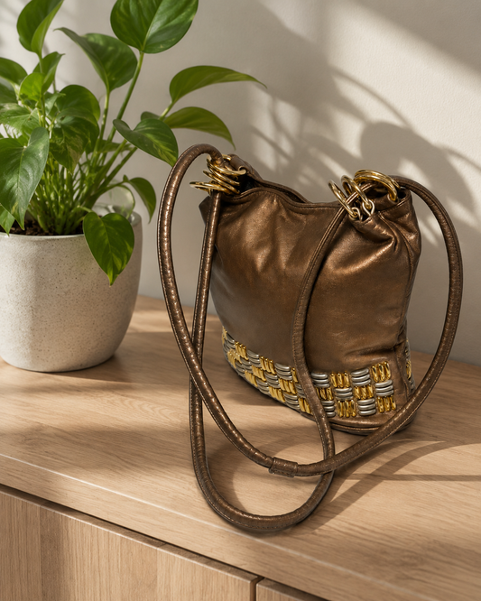 Bronze Studded Vintage Bag