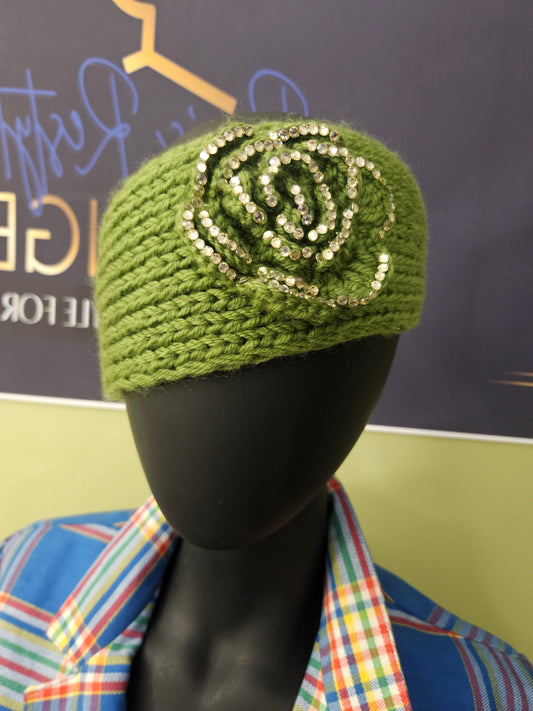 NWT Olive Green Crocheted Head Band / Ear Warmer