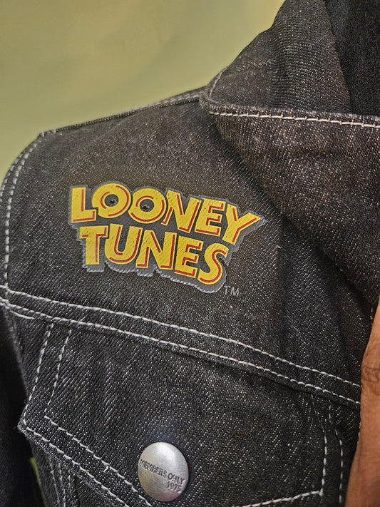Members Only Looney Tunes Reversible Denim Jacket Size Small